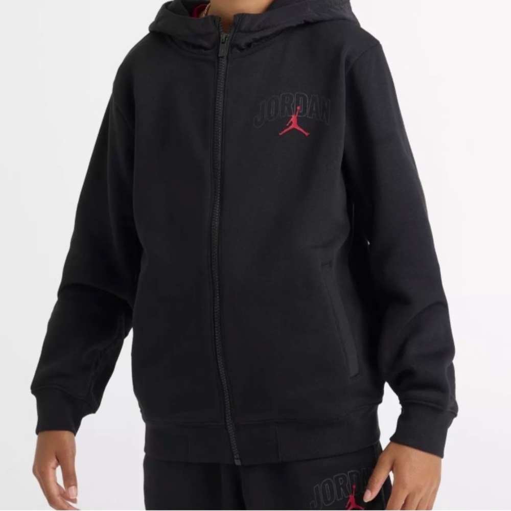 NWT JORDAN FLEECE RIPSTOP FULL-ZIP HOODIE SIZE LARGE 12/13 BOYS - Picture 2 of 9